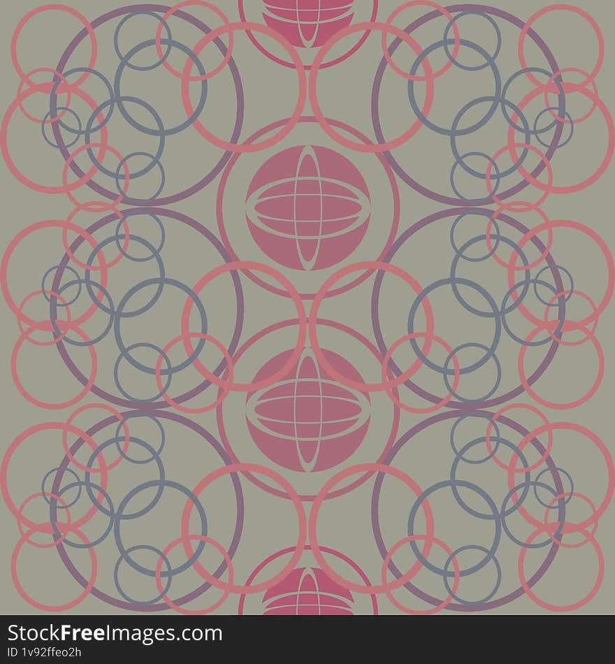 Circle round textile pattern grey color