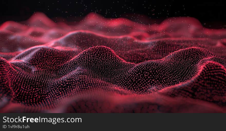 A mesmerizing digital scene with luminous particles creating a futuristic sparkling effect against a dark background