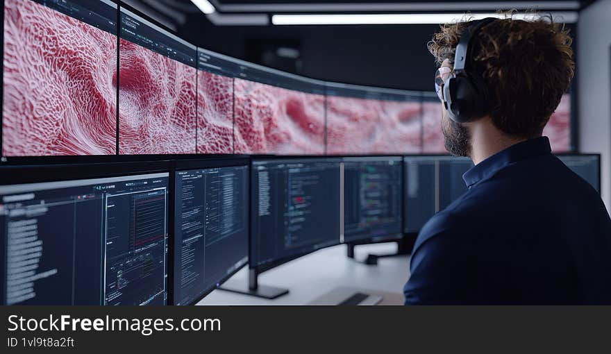 A man in glasses looks thoughtfully into the distance set against a light background Generative AI