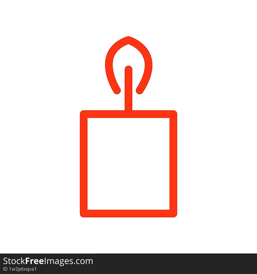 red Candle Light Icon � Minimal Candle Flame Vector Design