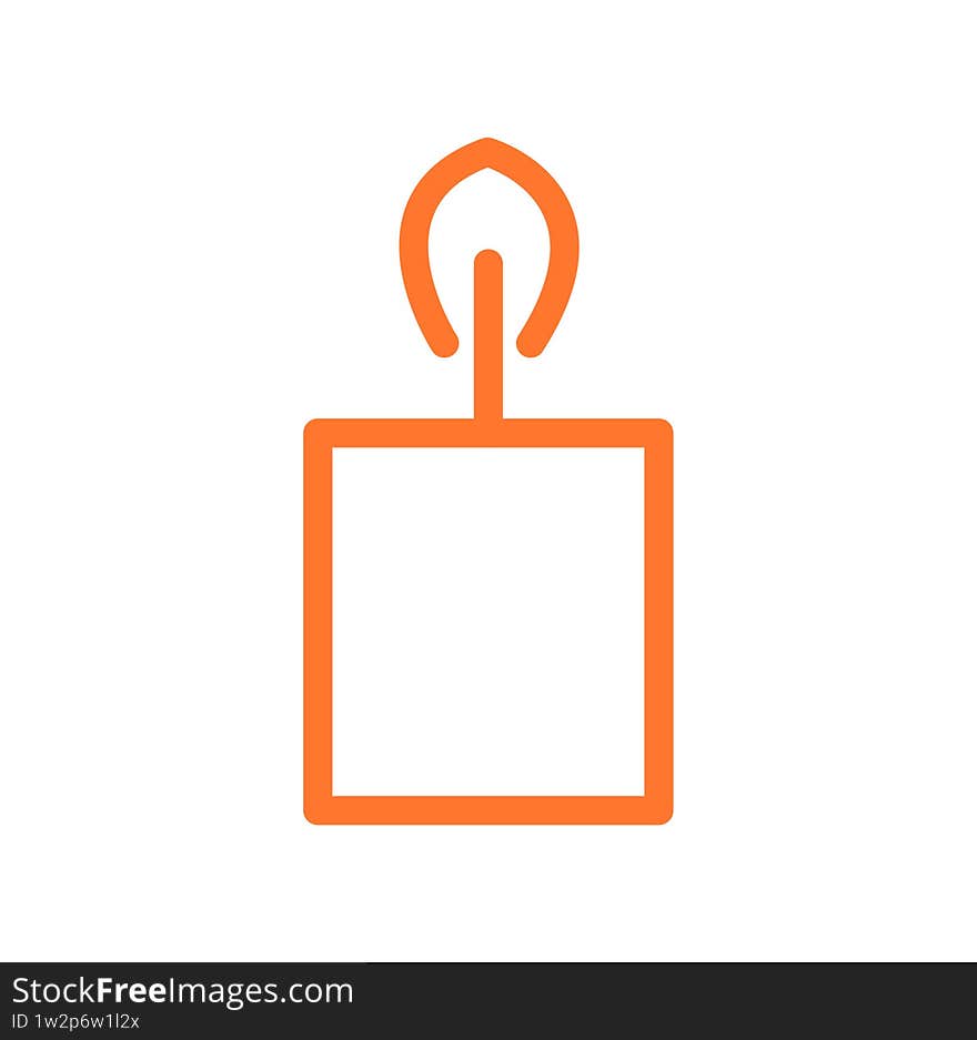 Orenge Candle Light Icon – Minimal Candle Flame Vector Design