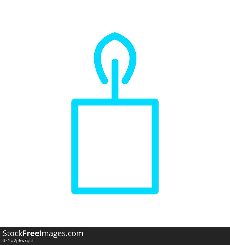 A simple and elegant candle light icon representing warmth, peace, spirituality, and celebration. This minimal line-art design is