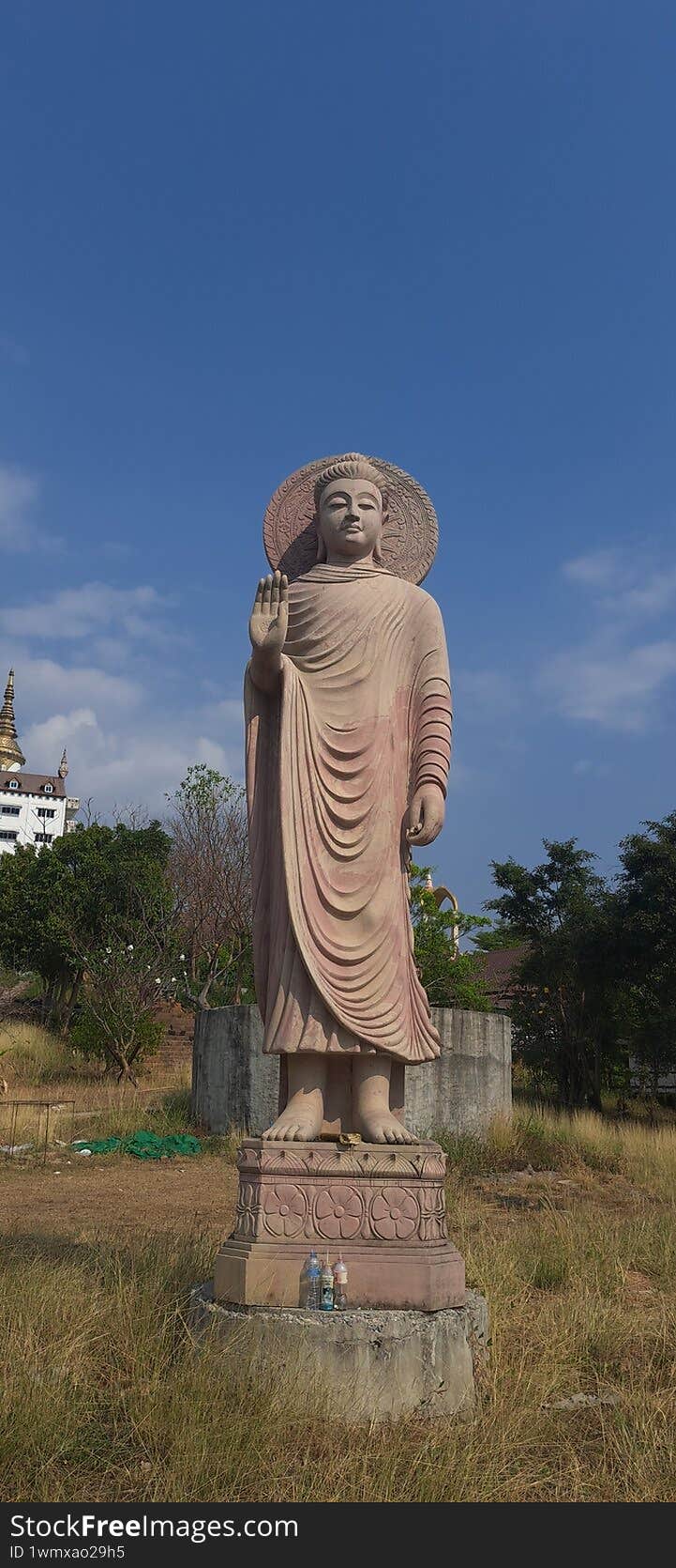 stone sculpture Buddha standing statue