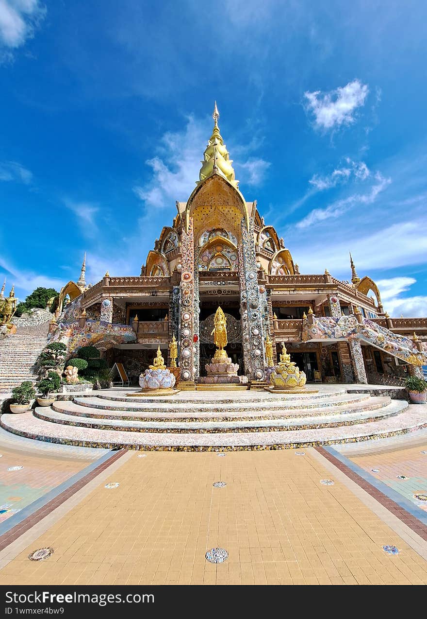 front of castle in temple Kao kho Phetchabun Thailand