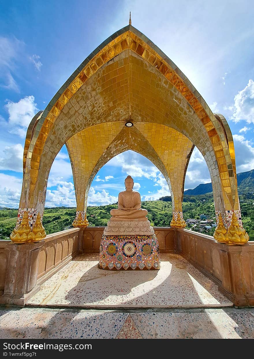 Kao kho, Phetchabun, Thailand, 2022 - Buddha carved stone statue in temple