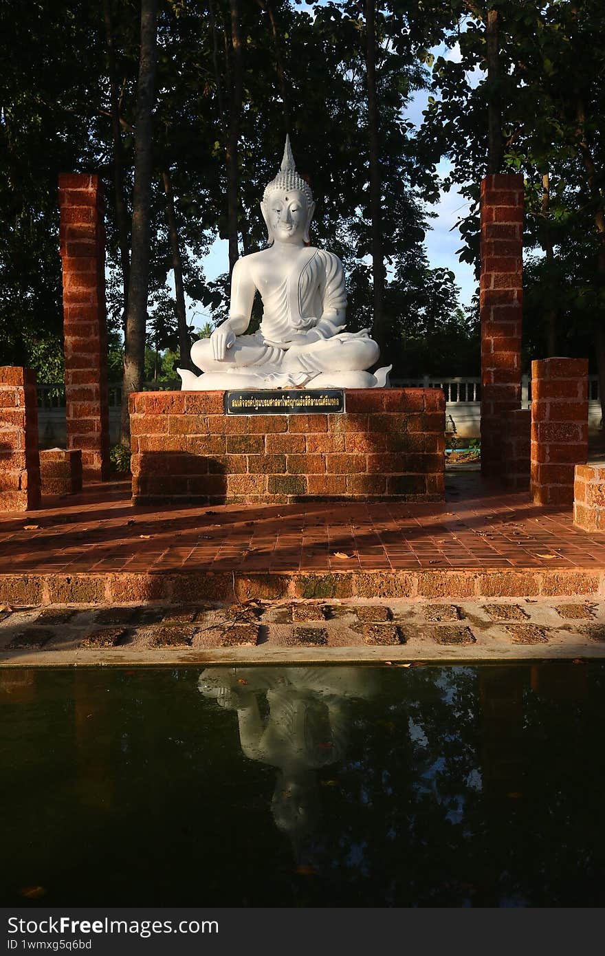 White Buddha statues in old temple