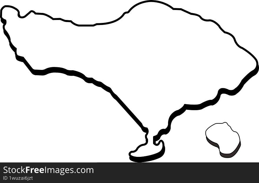 Bali Island Map. Bali Island  Map.   Of The Indonesian Island Of Bali For Template Illustration Badge
