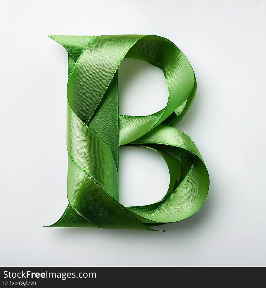 Creative Letter �[B]� Made from Decorative Elements � Isolated on White Background