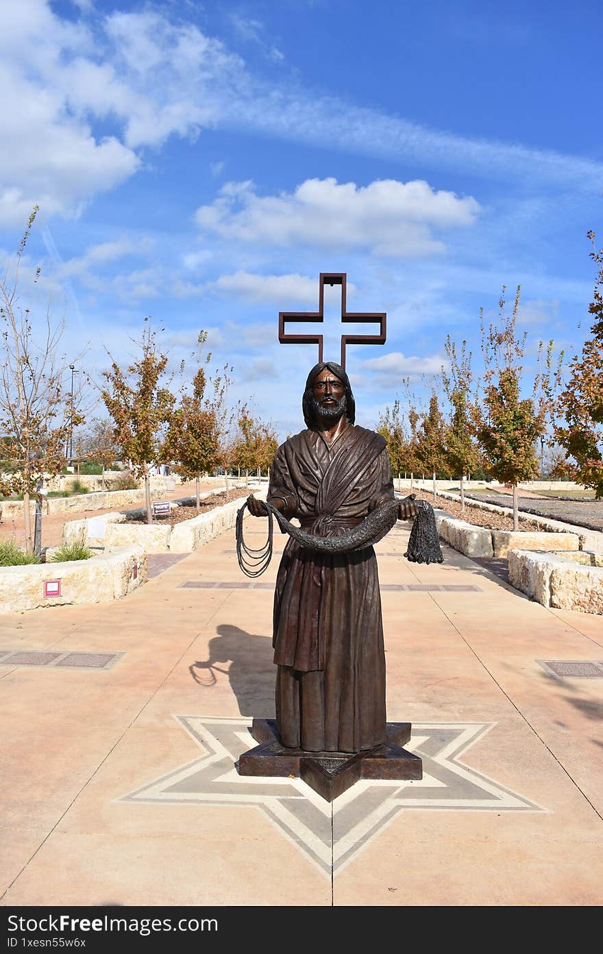 Christ at The coming King prayer garden in Kerrville Texas