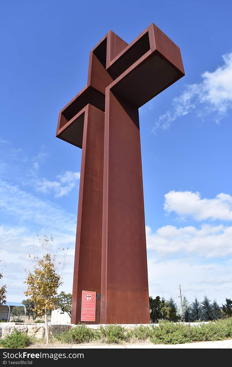 The cross at The coming King prayer garden in Kerrville Texas