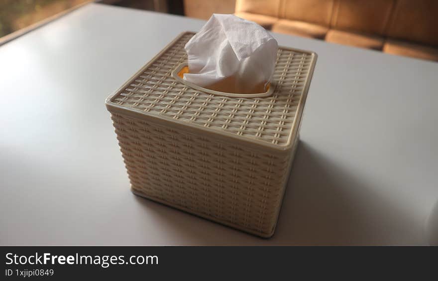 Tissue Box on a White Table