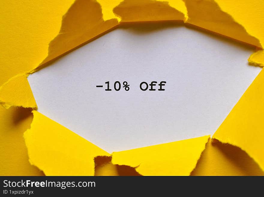 - 10 Off Write On Yellow And White Background - Sale Banner