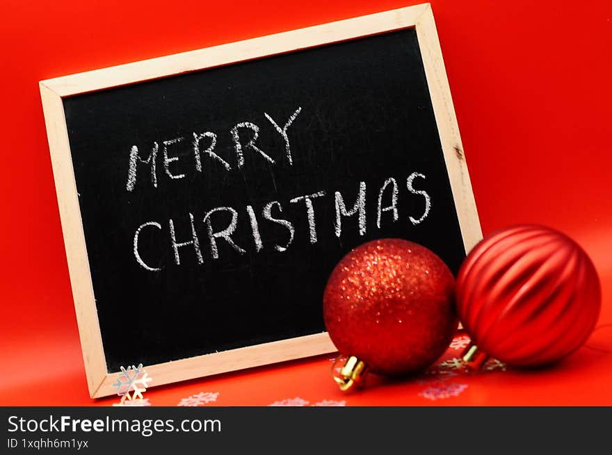red merry christmas gift card background