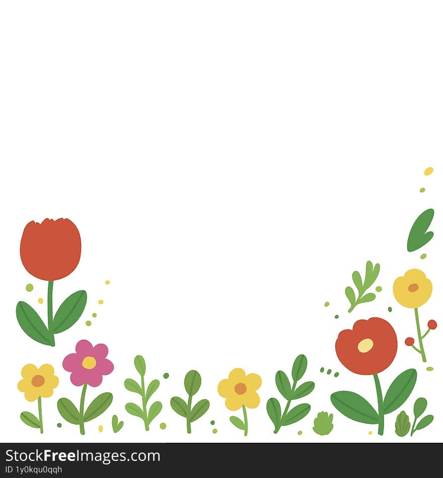Floral background drawing leaves and dots