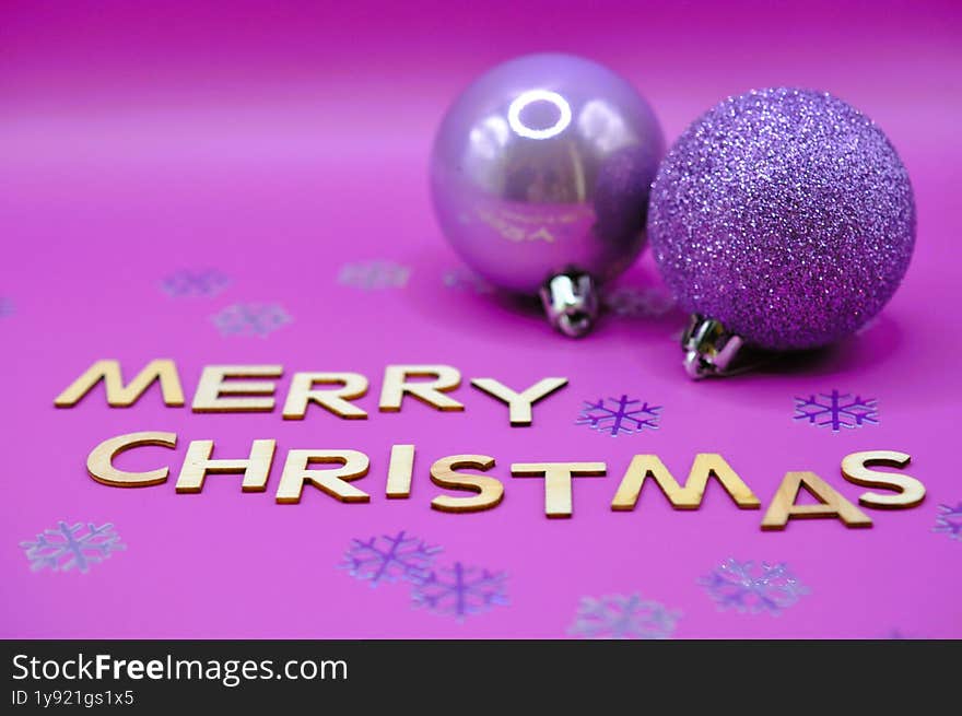 purple merry christmas gift card design