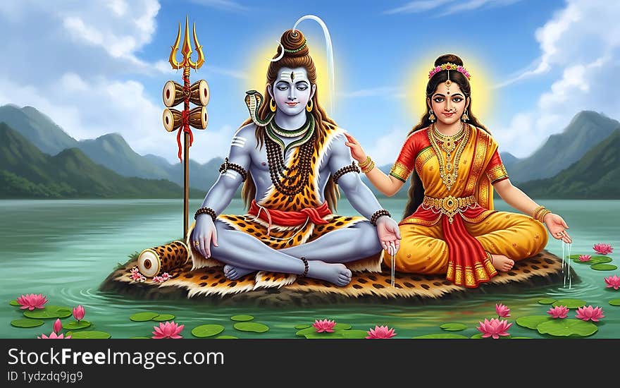 Hindu god Sivan and Bharvathi