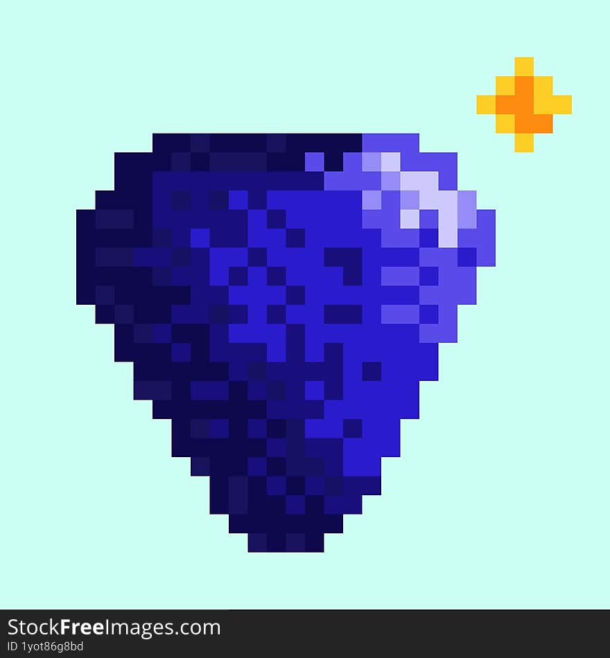 Blue Diamond pixel art  digital art