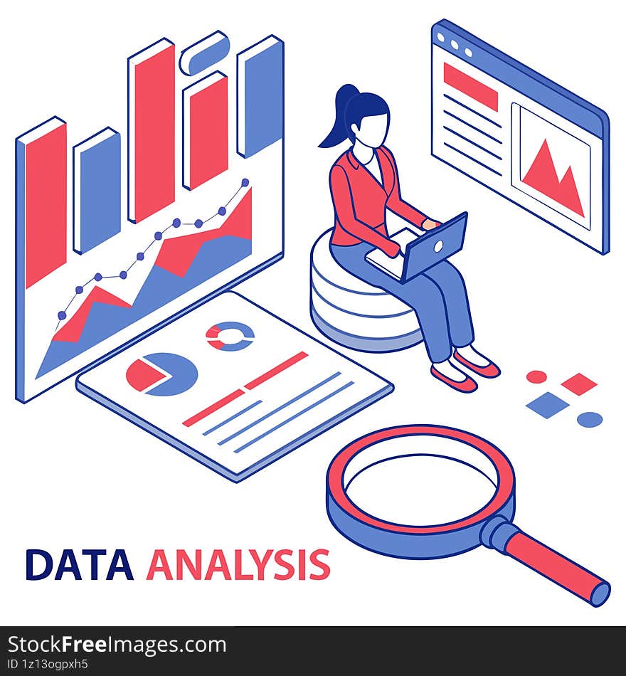 Flat Design Data Analytics Illustration Perfect for Infographics