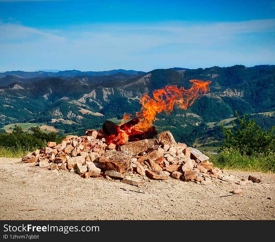 Vulcan of Mount Busca Italy