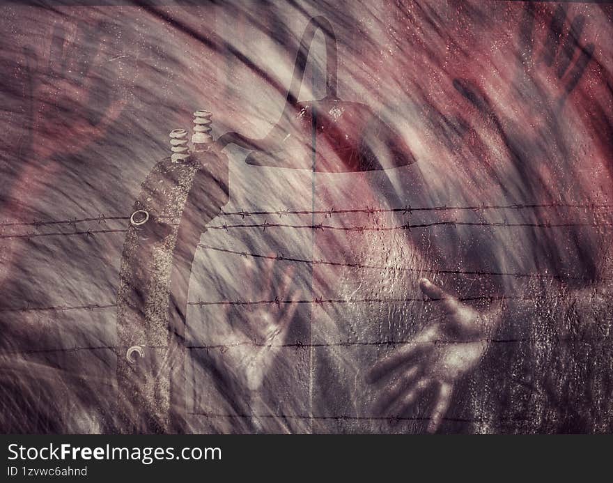 Art about Ukrainian prisoners of war suffering in captivity.