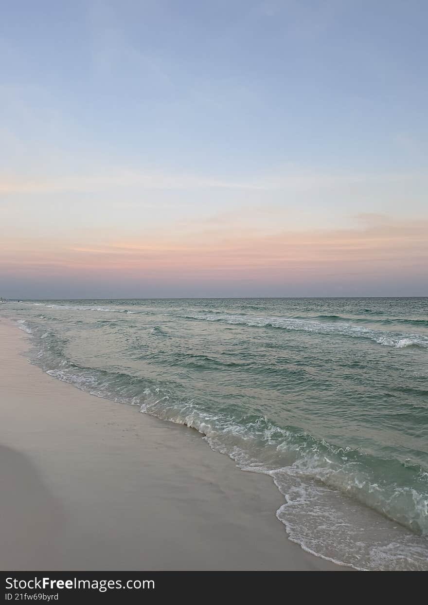 Destin Florida beach soft sunset skies
