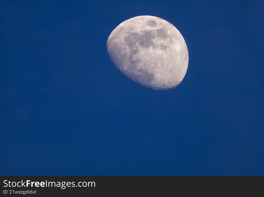 The moon at 6 p.m.