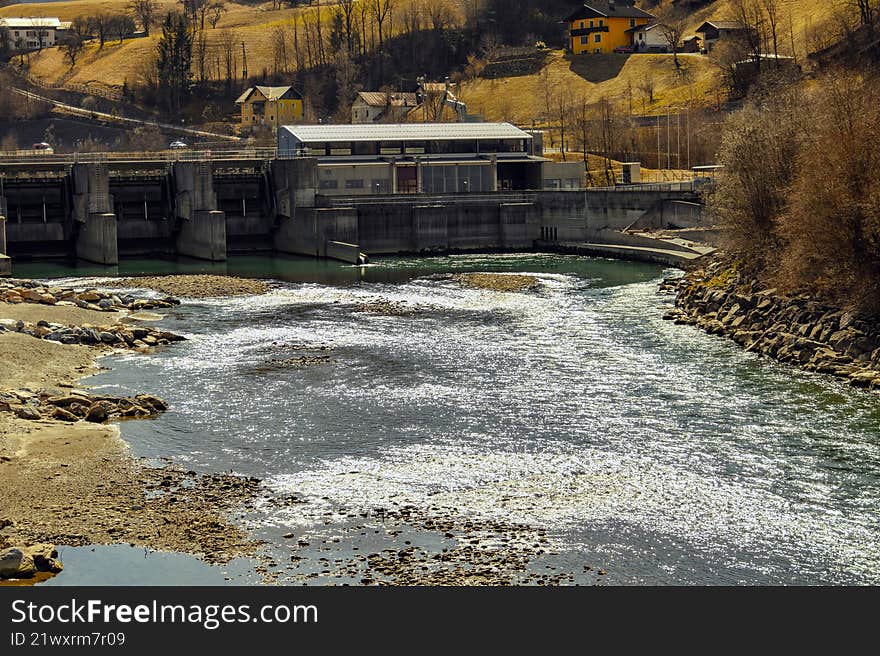 Werfen power plant on the Salzach River, Austria