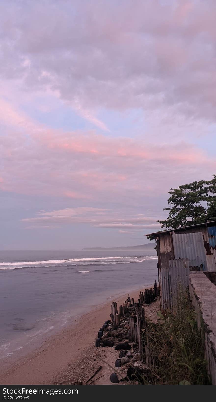 the afternoon atmosphere on the beautiful beach