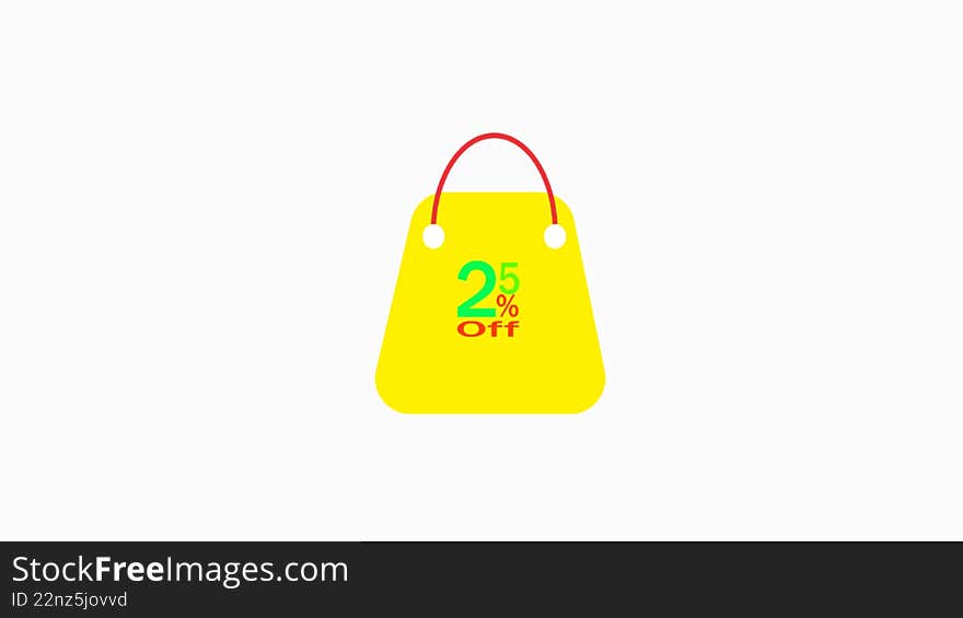 Selling offer bag on white background