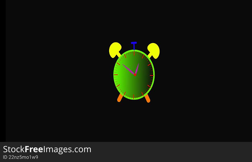 Digital alarm clock on black screen