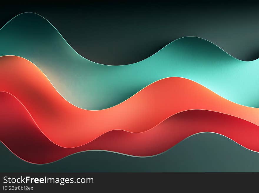 Dynamic Flowing Gradient Waves in Red and Teal