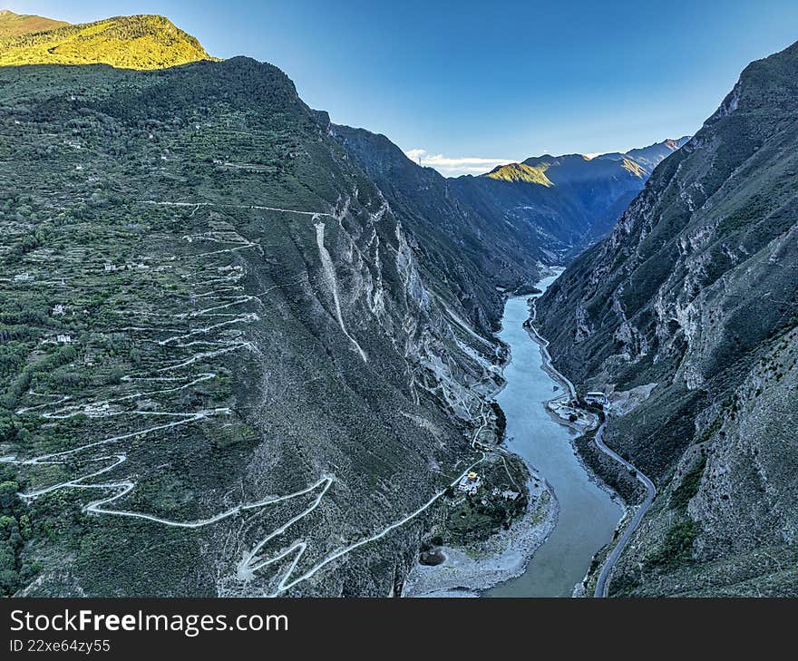 Aerial photography of Danba Zangzhai