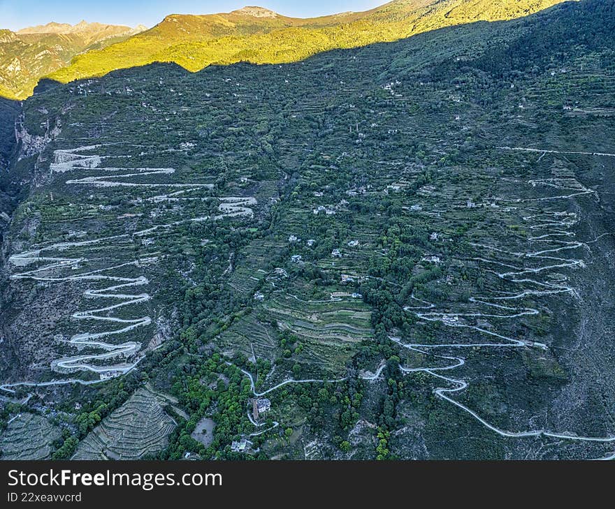 Aerial photography of Danba Zangzhai