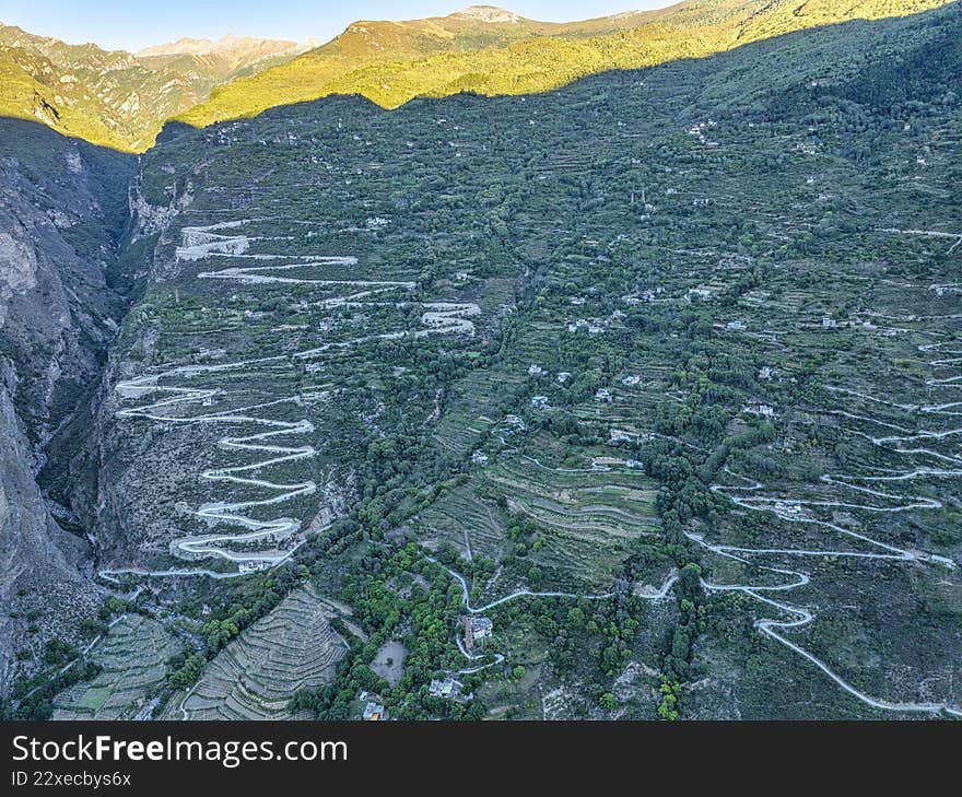 Aerial photography of Danba Zangzhai