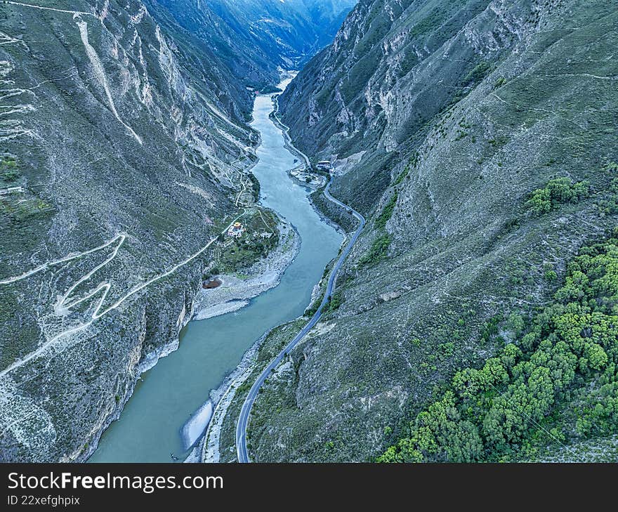 Aerial photography of Danba Zangzhai