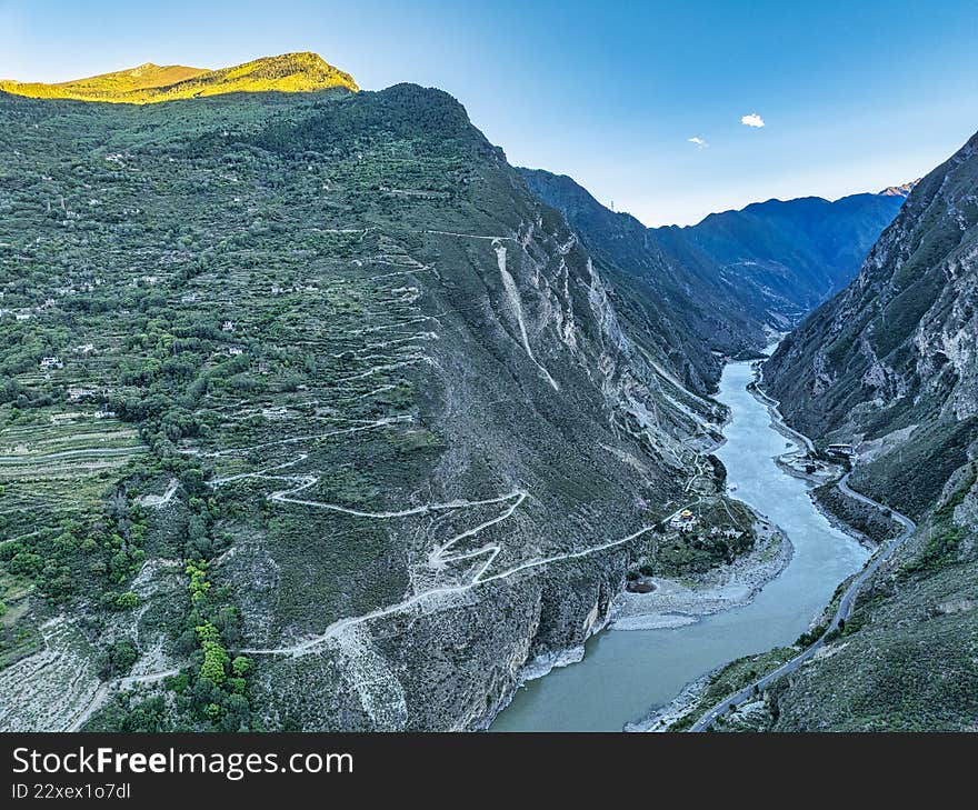 Aerial photography of Danba Zangzhai