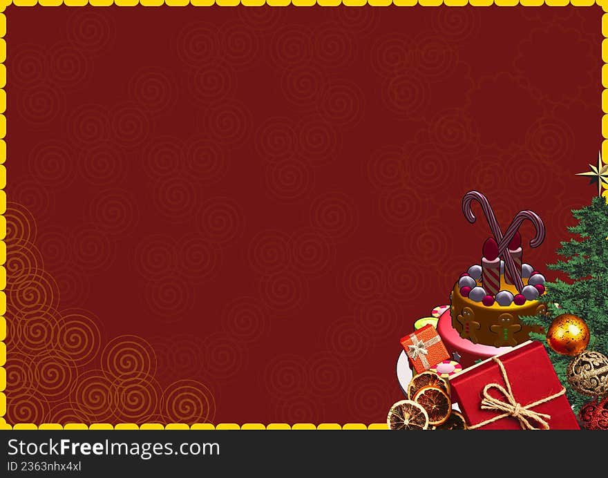 A simple Christmas card with option to write custom text