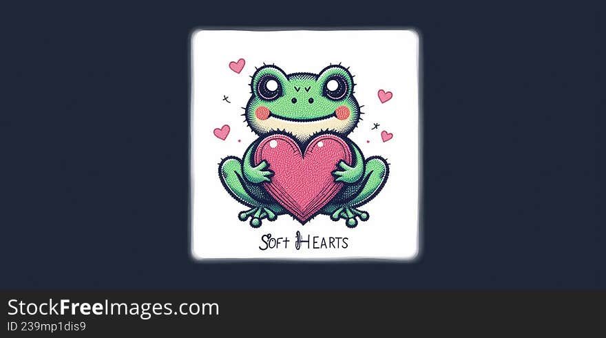 Frog holding heart