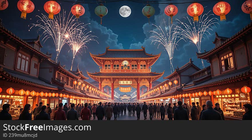 Vibrant chinese new year celebration