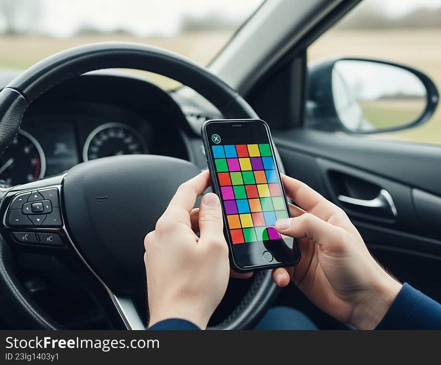 Driver using smartphone while driving