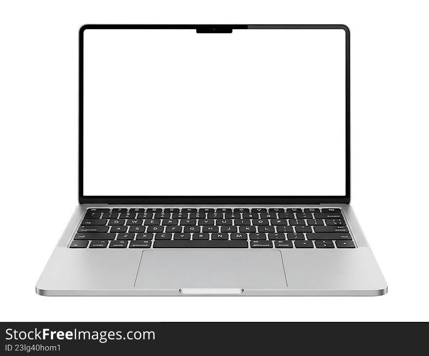 The image depicts a sleek, modern laptop with a silver body and a black keyboard. The laptop is open, showcasing its screen, which is currently turned off. The design is minimalistic, with a touchpad located below the keyboard. The laptop appears to be positioned on a flat surface, likely a desk or table. The image depicts a sleek, modern laptop with a silver body and a black keyboard. The laptop is open, showcasing its screen, which is currently turned off. The design is minimalistic, with a touchpad located below the keyboard. The laptop appears to be positioned on a flat surface, likely a desk or table