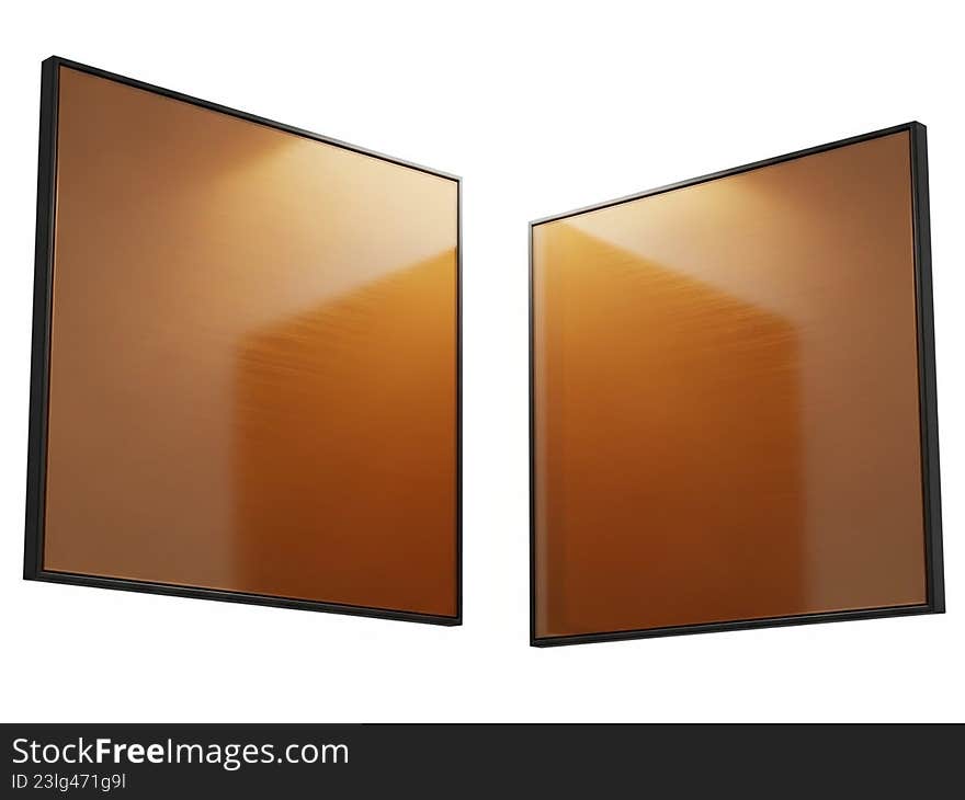 The image features two identical panels with a reflective gold surface. Each panel has a rectangular shape with slightly rounded edges and is set against a white background. The panels are positioned side by side, creating a symmetrical visual effect. The reflective surface of the panels captures light, giving them a shiny and lustrous appearance. The image features two identical panels with a reflective gold surface. Each panel has a rectangular shape with slightly rounded edges and is set against a white background. The panels are positioned side by side, creating a symmetrical visual effect. The reflective surface of the panels captures light, giving them a shiny and lustrous appearance