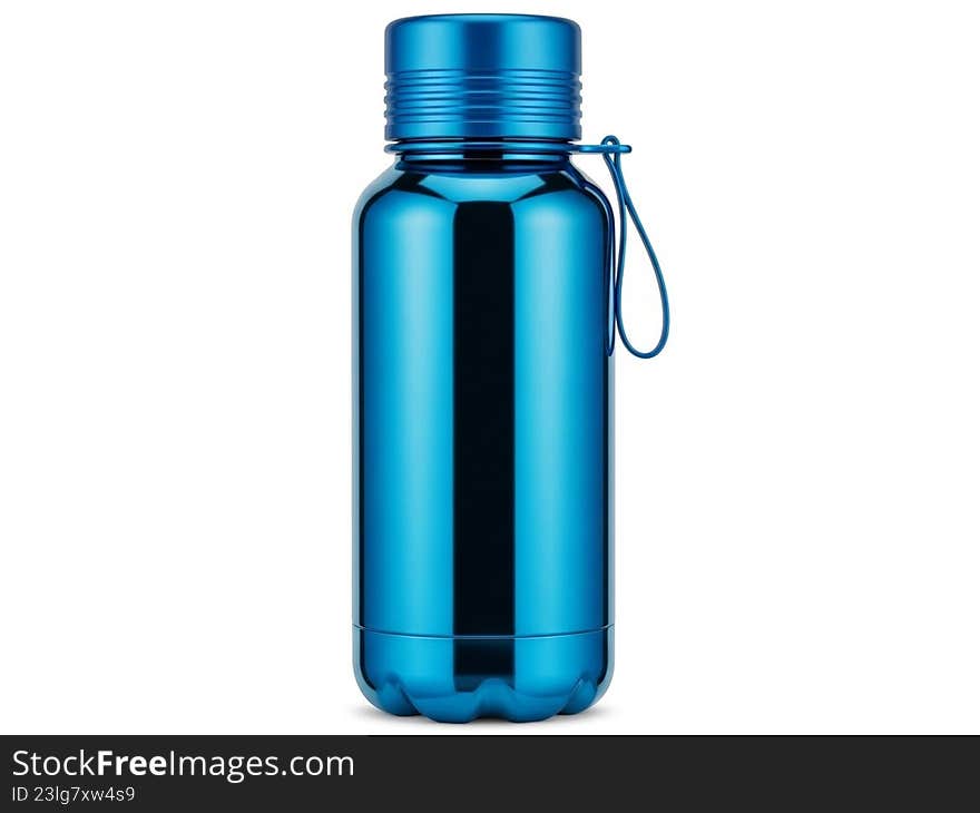 This image features a blue plastic water bottle with a secure lid and a convenient carrying strap. The bottle is designed for easy portability and is suitable for various outdoor activities. The vibrant blue color makes it easily noticeable and appealing. This image features a blue plastic water bottle with a secure lid and a convenient carrying strap. The bottle is designed for easy portability and is suitable for various outdoor activities. The vibrant blue color makes it easily noticeable and appealing