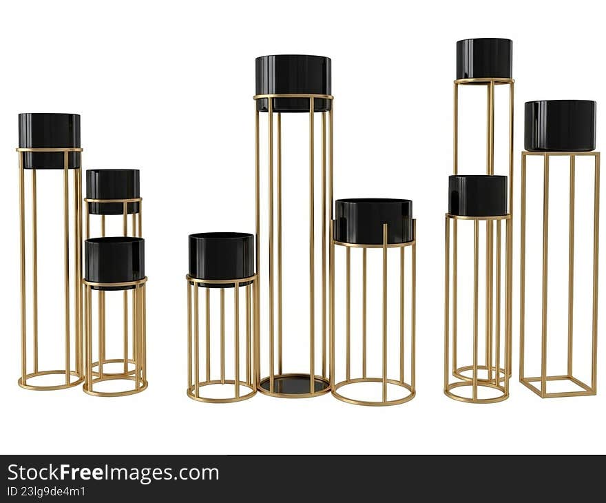 Modern gold and black candle holders