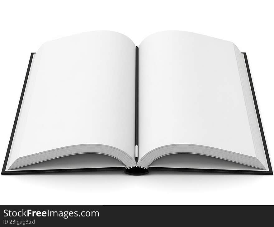 The image depicts an open book with blank white pages, showcasing the spine and the inner edges of the pages. The book appears to be new and unused, with no visible text or markings on the pages. The cover is black, and the spine is visible in the center of the image. The image depicts an open book with blank white pages, showcasing the spine and the inner edges of the pages. The book appears to be new and unused, with no visible text or markings on the pages. The cover is black, and the spine is visible in the center of the image