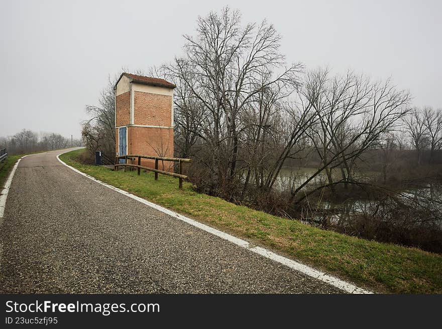 Road on an embankment