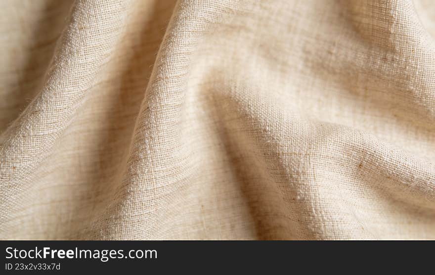 A creative digital illustration depicting Artistic rendering of linen fabric texture background in warm beige, fine weave details, soft natural lighting, neutral versatile mood, high resolution commercial digital art. This AI-generated artwork features unique visual elements suitable for various commercial and editorial applications. AI-generated illustration