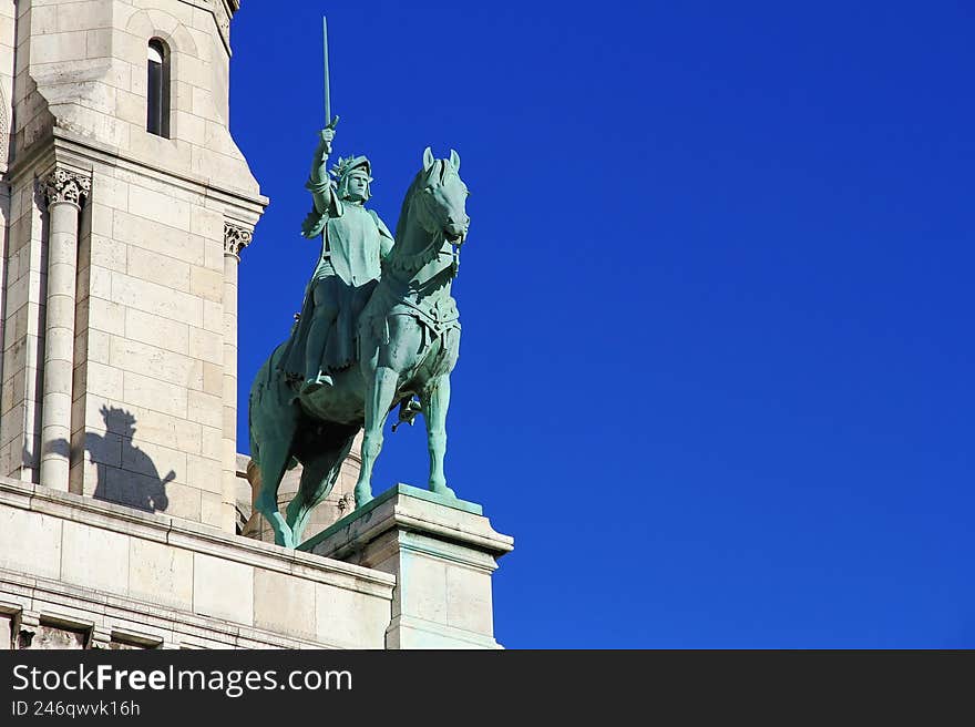 Exterior of the impressive Sacre-Coeur Basilica in Montmartre, Paris, France.