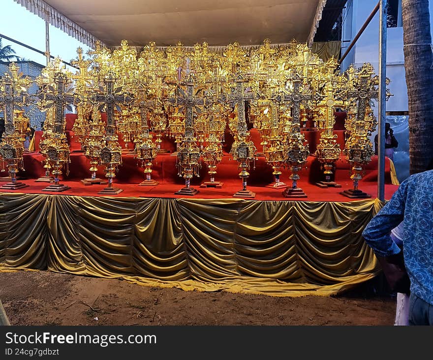 Holy Cross in Gold on display