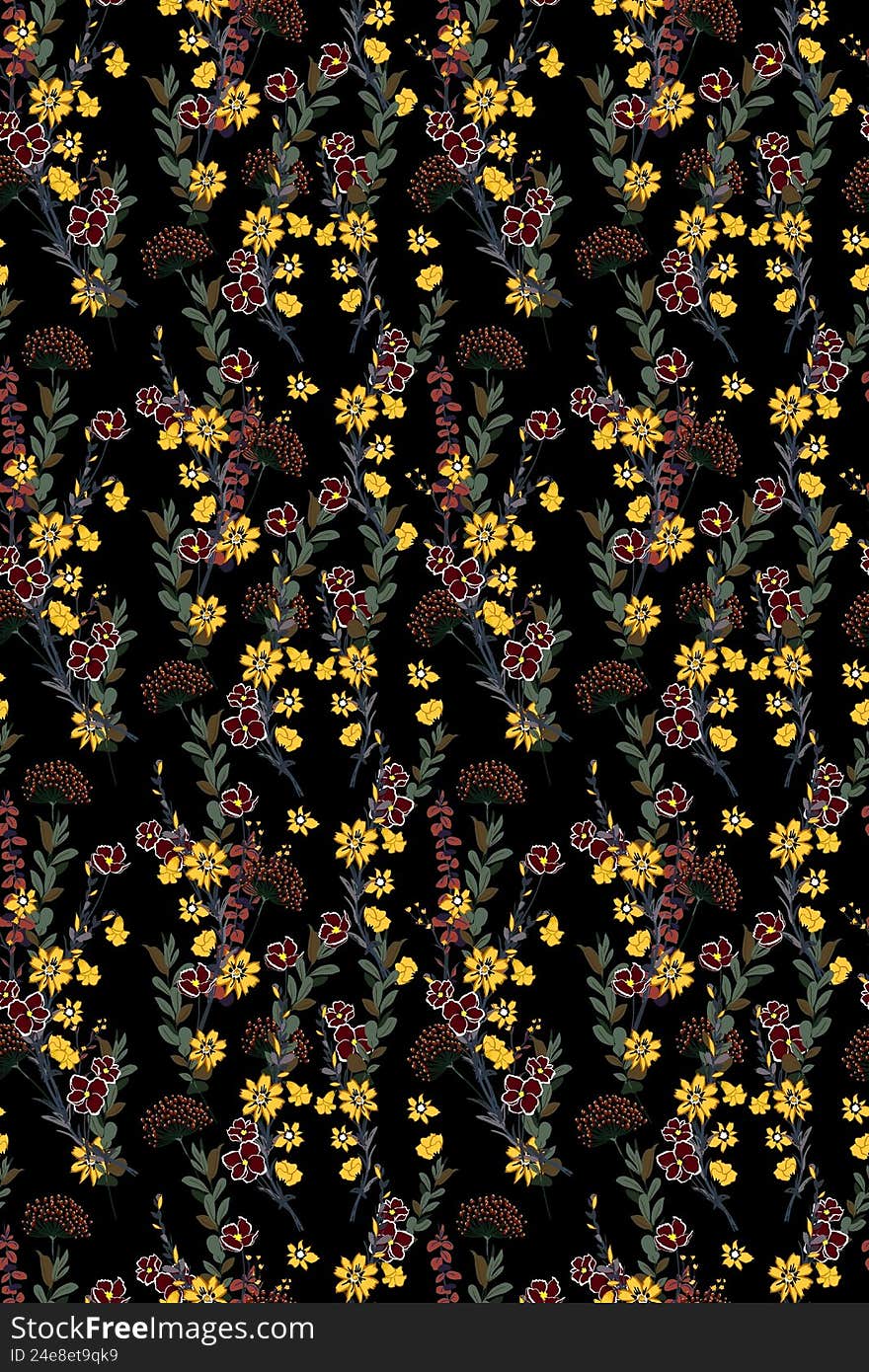 seamless tropical pattern with classic element ,palm, hibiscus, bird pf paradise, plumeria, palm. Vintage style warm colors, detai